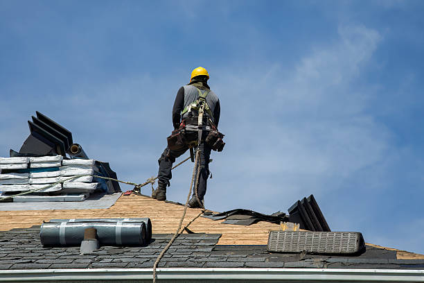Professional Gutter Installation technician working in Thatcher, ID